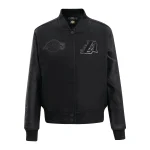 Los Angeles Lakers Triple Black Women's Wool/Leather Jacket
