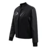 Los angeles lakers triple black wool leather varsity jacket black 2