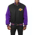 Los Angeles Lakers Two Tone Black/Purple Wool Jacket