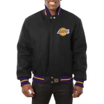 Los Angeles Lakers One Color Black Wool Jacket