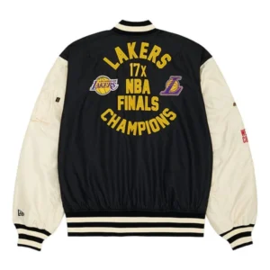 Los angeles lakers x new era x alpha l 2b bomber jacket 2