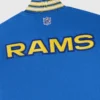 Los angeles rams blue grey full snap wool back detail
