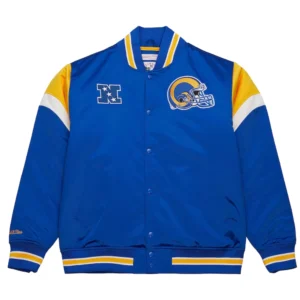 Los angeles rams cooperstown full snap satin varsity jacket 3