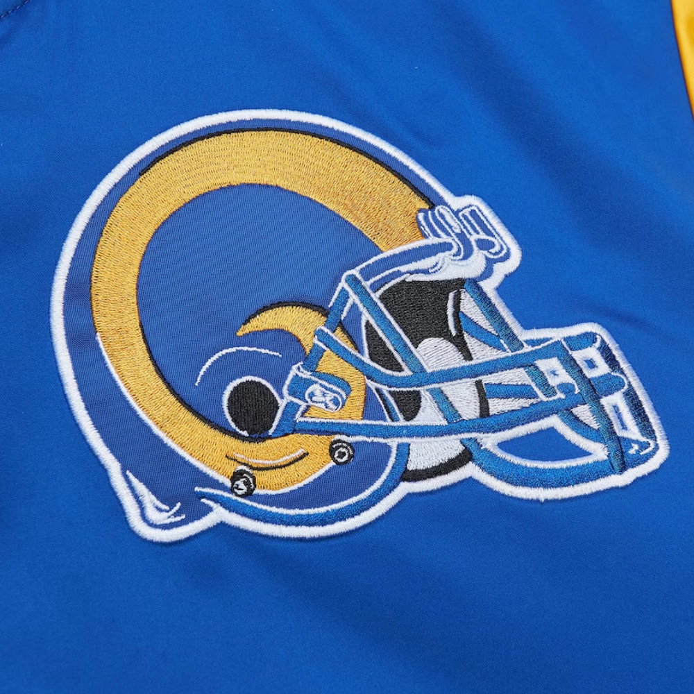 Los angeles rams cooperstown full snap satin varsity jacket