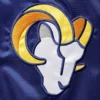 Los angeles rams full snap satin varsity jacket blueyellow 2