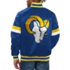 Los angeles rams home game satin varsity jacket blue