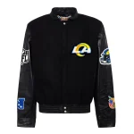 Los Angeles Rams Black Wool/Leather Bomber Jacket