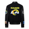 Los angeles rams jeff hamilton wool leather varsity jacket black 2