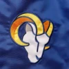 Los angeles rams leader satin varsity jacket yellow blue
