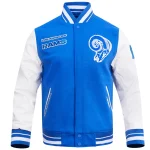 Los Angeles Rams Retro Classic Blue Wool/Leather Varsity Jacket