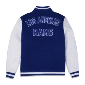Los angeles rams third down full snap varsity jacket blue white 1 1
