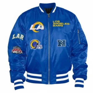Los angeles rams x new era ma 1 bomber varsity jacket