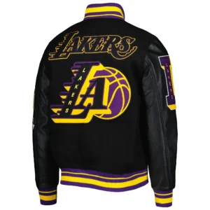 Mash up capsule los angeles lakers black varsity jacket 2