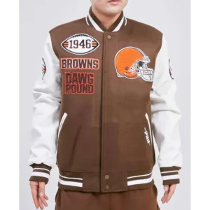 Mash up cleveland browns varsity jacket