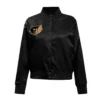 Memphis grizzlies holiday glam womens satin varsity jacket black 1