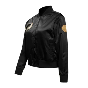 Memphis grizzlies holiday glam womens satin varsity jacket black 2