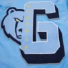 Memphis grizzlies mashup full snap satin varsity jacket blue