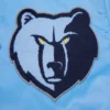 Memphis grizzlies mashup full snap satin varsity jacket blue 2