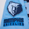 Memphis grizzlies mashup full snap satin varsity jacket blue 3