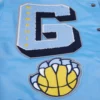 Memphis grizzlies mashup full snap satin varsity jacket blue 4