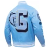 Memphis grizzlies mashup full snap satin varsity jacket blue 5