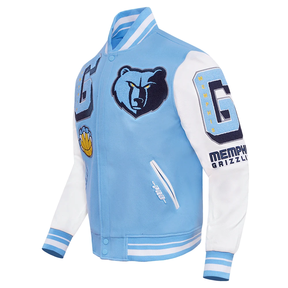 Memphis grizzlies pro standard mashup wool and leather varsity jacket 1