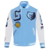 Memphis grizzlies pro standard mashup wool and leather varsity jacket 2