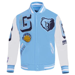 Memphis grizzlies pro standard mashup wool and leather varsity jacket 2