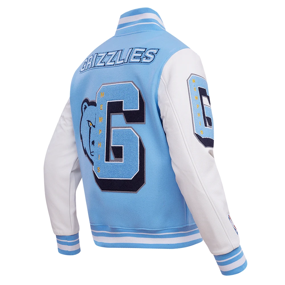 Memphis grizzlies pro standard mashup wool and leather varsity jacket 3