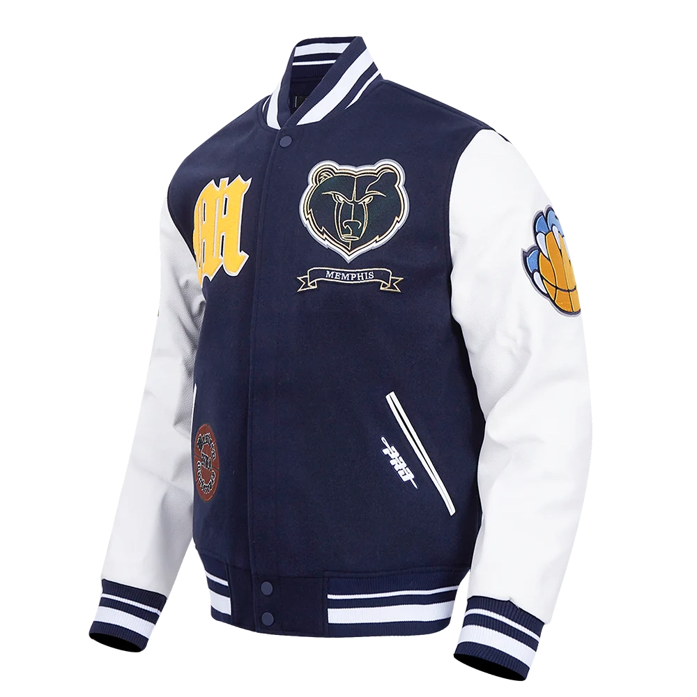 Memphis grizzlies pro standard pro prep wool and leather varsity jacket 1