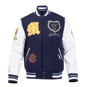 Memphis grizzlies pro standard pro prep wool and leather varsity jacket 2
