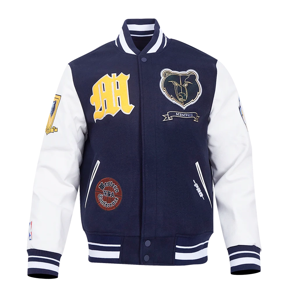 Memphis grizzlies pro standard pro prep wool and leather varsity jacket 2