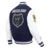 Memphis grizzlies pro standard pro prep wool and leather varsity jacket 3