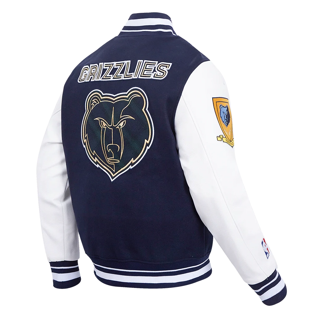 Memphis grizzlies pro standard pro prep wool and leather varsity jacket 3