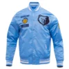 Memphis grizzlies pro standard retro classic blue satin varsity jacket 2