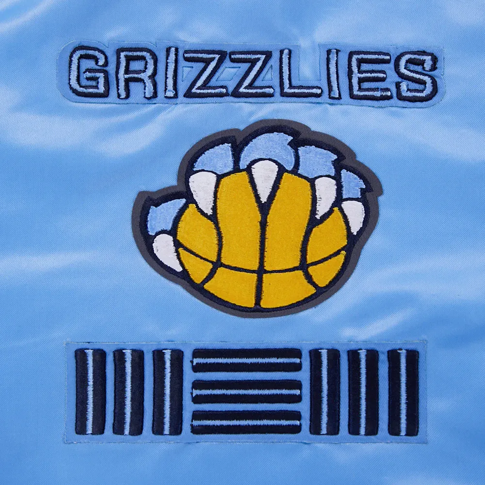 Memphis grizzlies pro standard retro classic blue satin varsity jacket 6