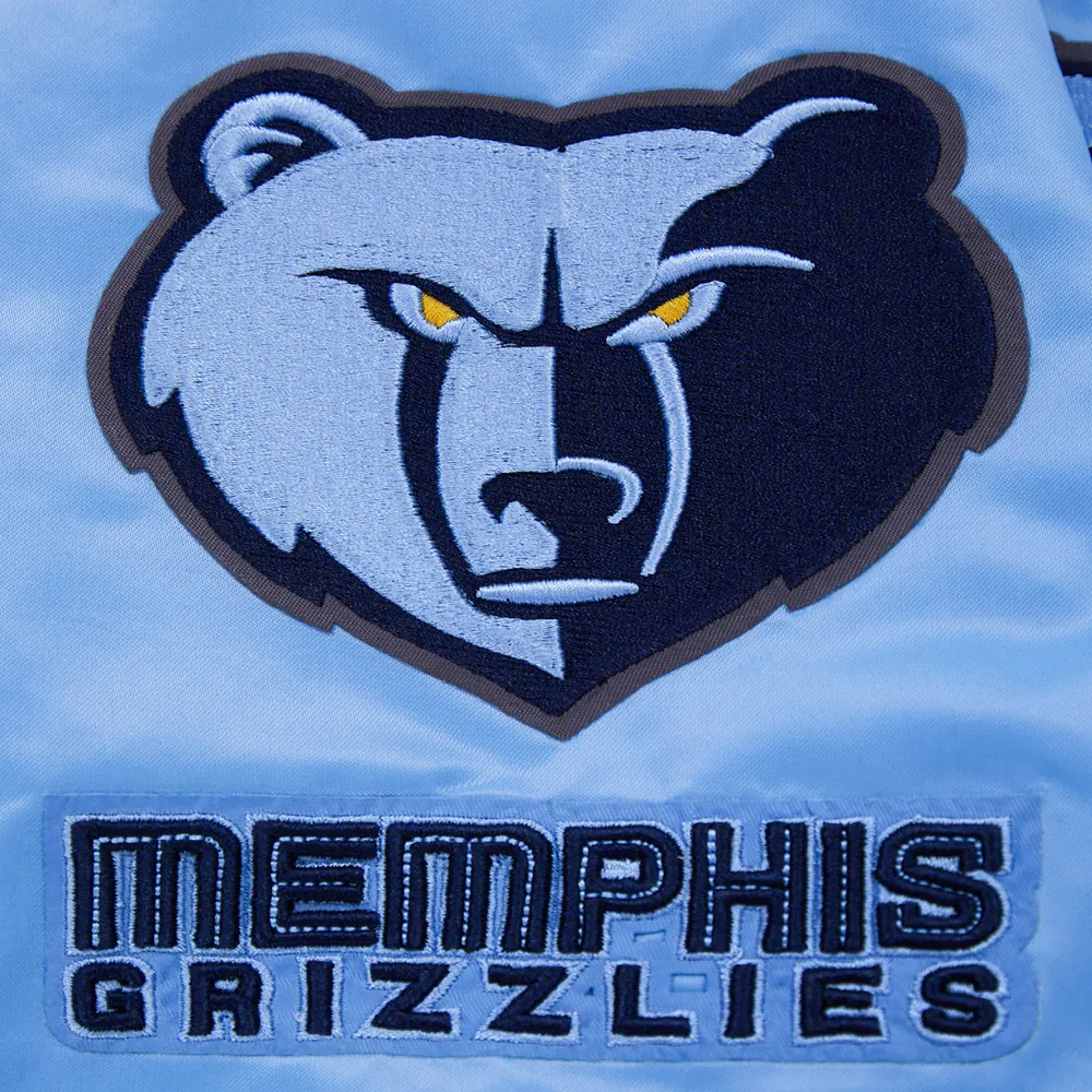 Memphis grizzlies pro standard retro classic blue satin varsity jacket 8