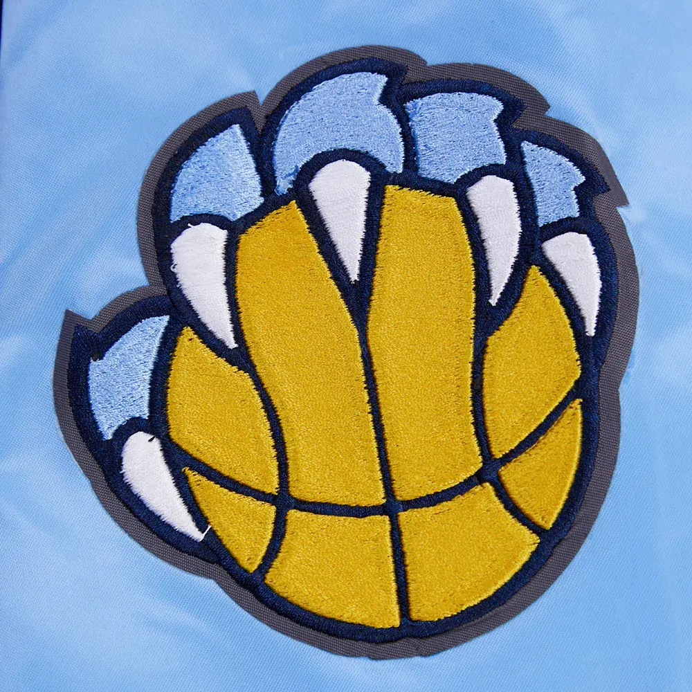 Memphis grizzlies pro standard retro classic blue satin varsity jacket 9