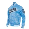 Memphis grizzlies pro standard script tail blue satin varsity jacket 1