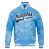 Memphis grizzlies pro standard script tail blue satin varsity jacket 2