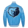 Memphis grizzlies pro standard script tail blue satin varsity jacket 4