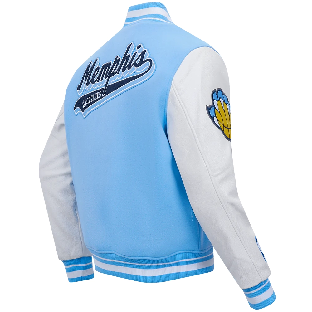 Memphis grizzlies pro standard script tail wool and leather varsity jacket 3