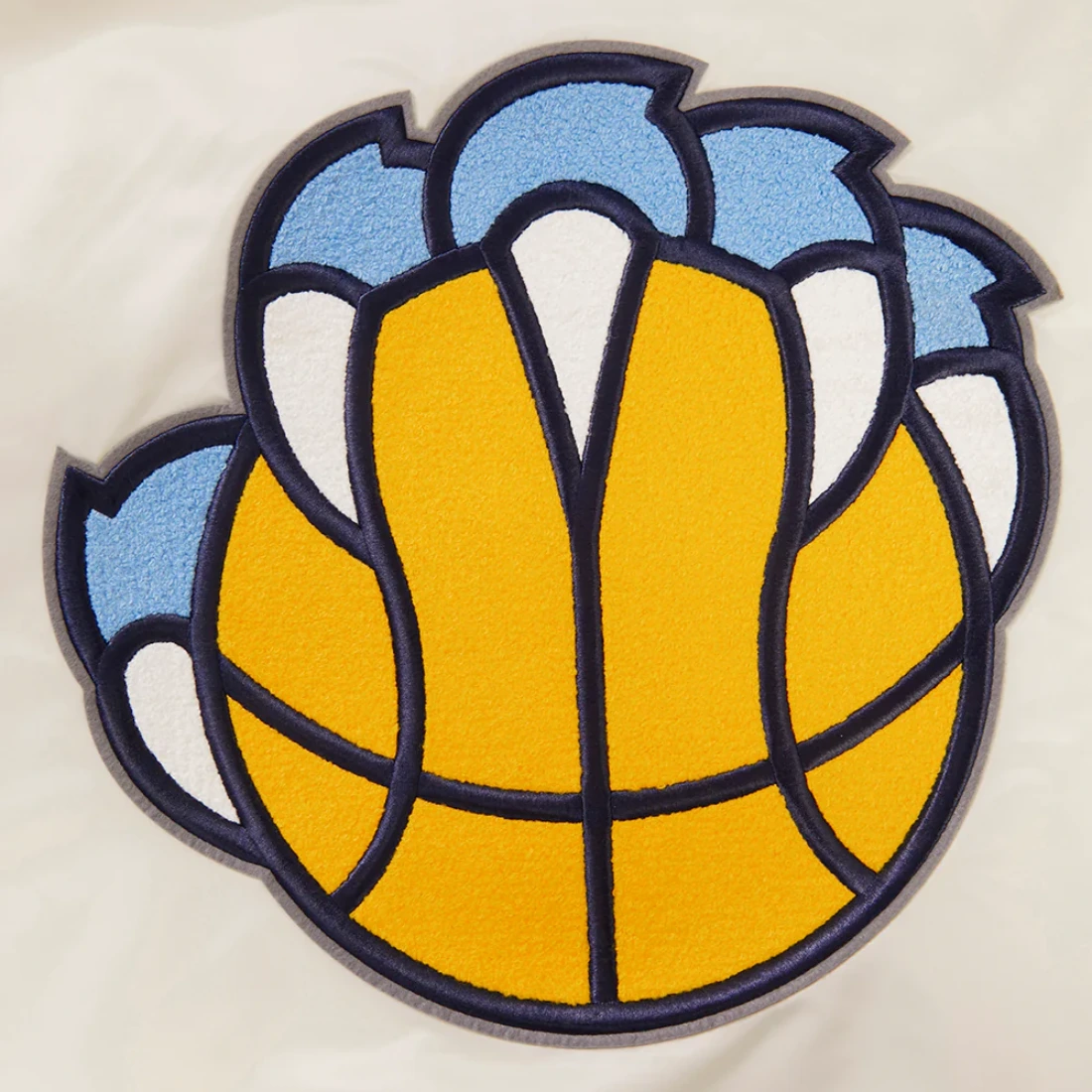 Memphis grizzlies retro classic full snap satin varsity jacket cream 4