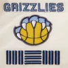 Memphis grizzlies retro classic full snap satin varsity jacket cream 5