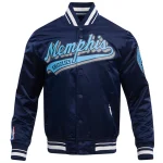 Memphis Grizzlies Script Tail Navy Satin Jacket