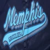 Memphis grizzlies script tail womens full snap satin varsity jacket navy 1