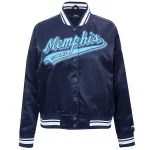 Memphis Grizzlies Script Tail Women's Navy Satin Jacket
