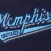 Memphis grizzlies script tail womens wool leather varsity jacket navy white 1
