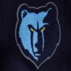 Memphis grizzlies script tail wool leather varsity jacket navy white 1