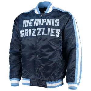 Memphis grizzlies the offensive satin varsity jacket navy 2